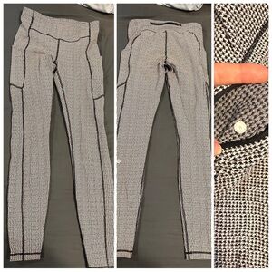 Stylish Black and White Houndstooth Women's Pants